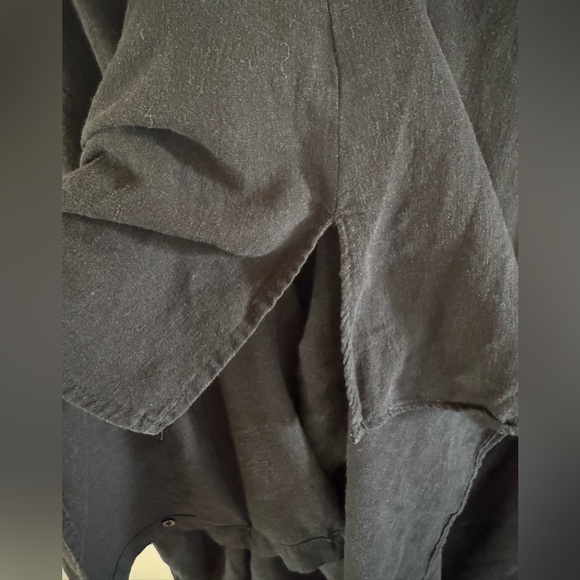 Jessica London Women’s 4X Linen blend black blouse minimalist Lagenlook comfort - Picture 6 of 12